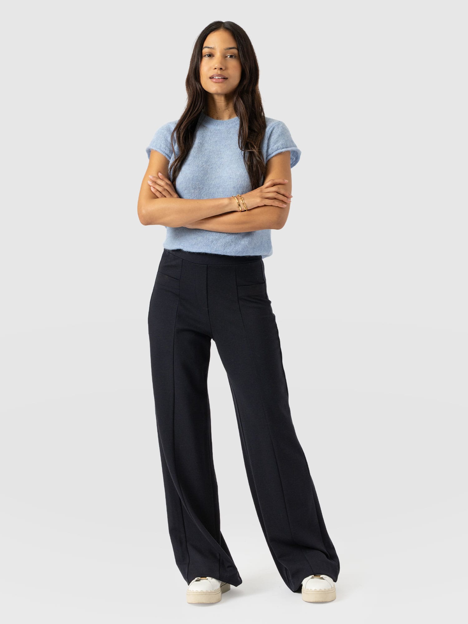 Averie Wide Leg Pant - Navy - Women's Pants | Saint + Sofia® USA