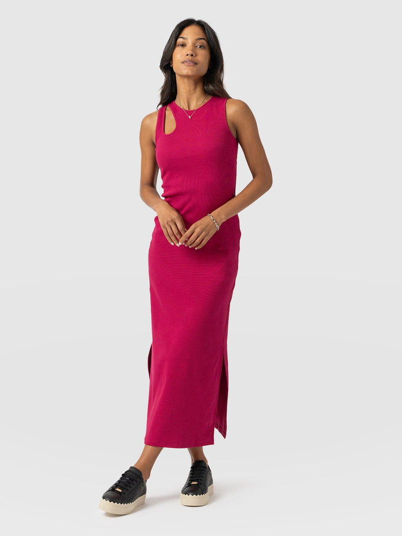 Axel Cut Out Dress - Fuchsia Pink