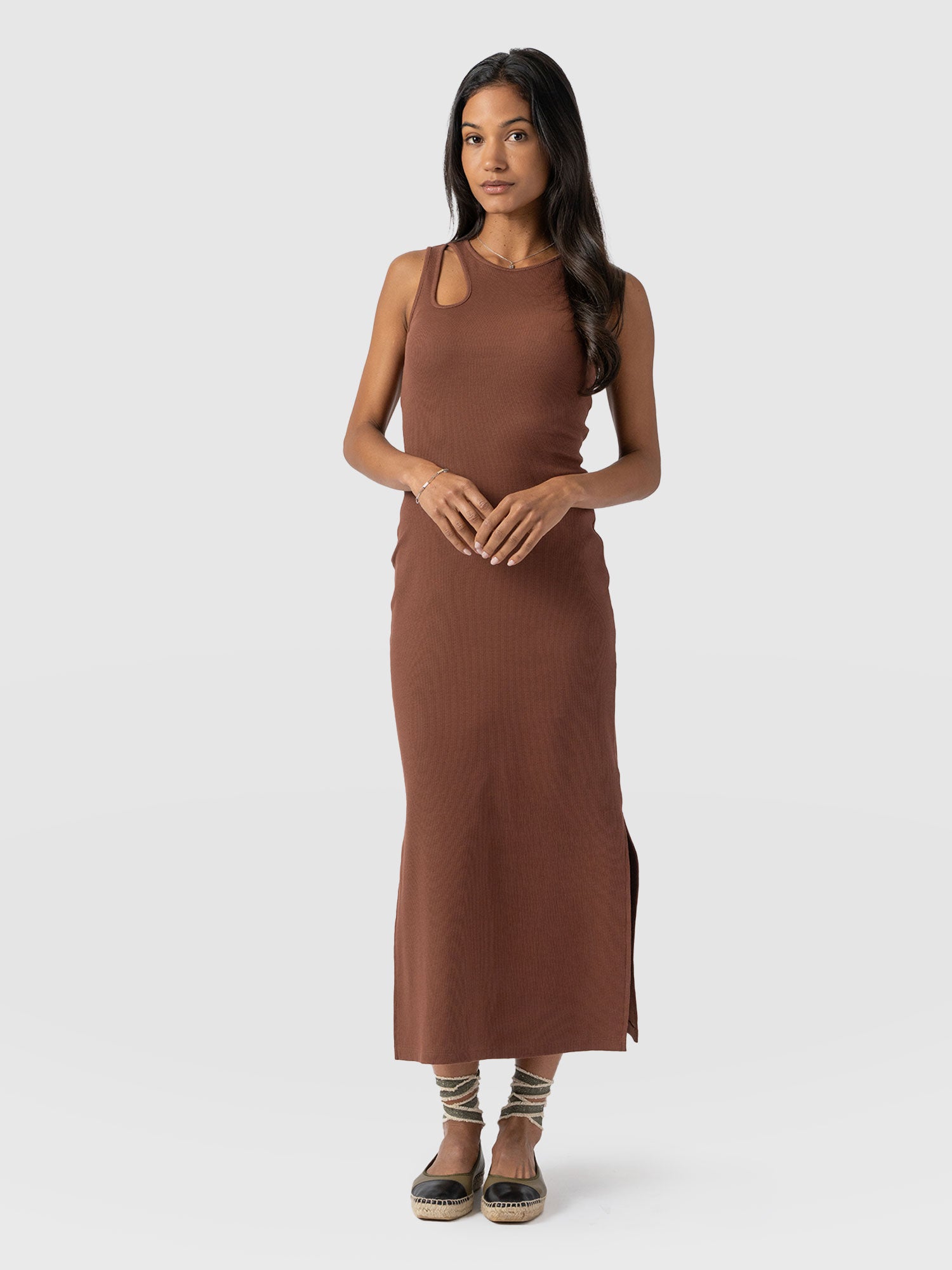 Axel Cut Out Dress - Russet Brown - Women's Dresss | Saint + Sofia® US