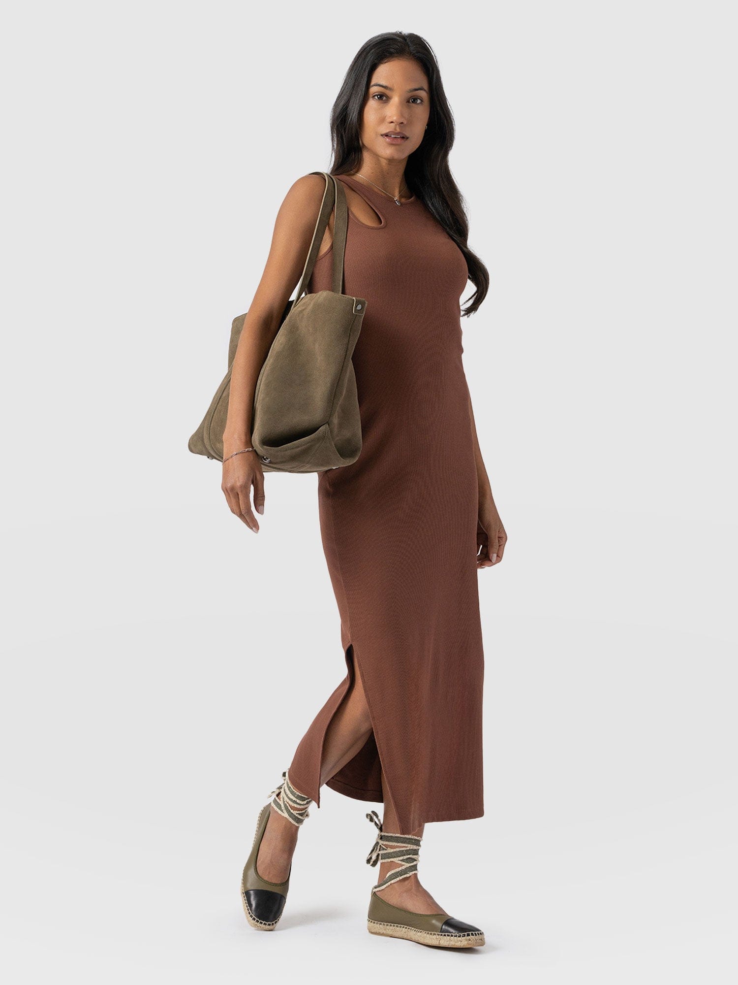 Axel Cut Out Dress - Russet Brown - Women's Dresss | Saint + Sofia® US