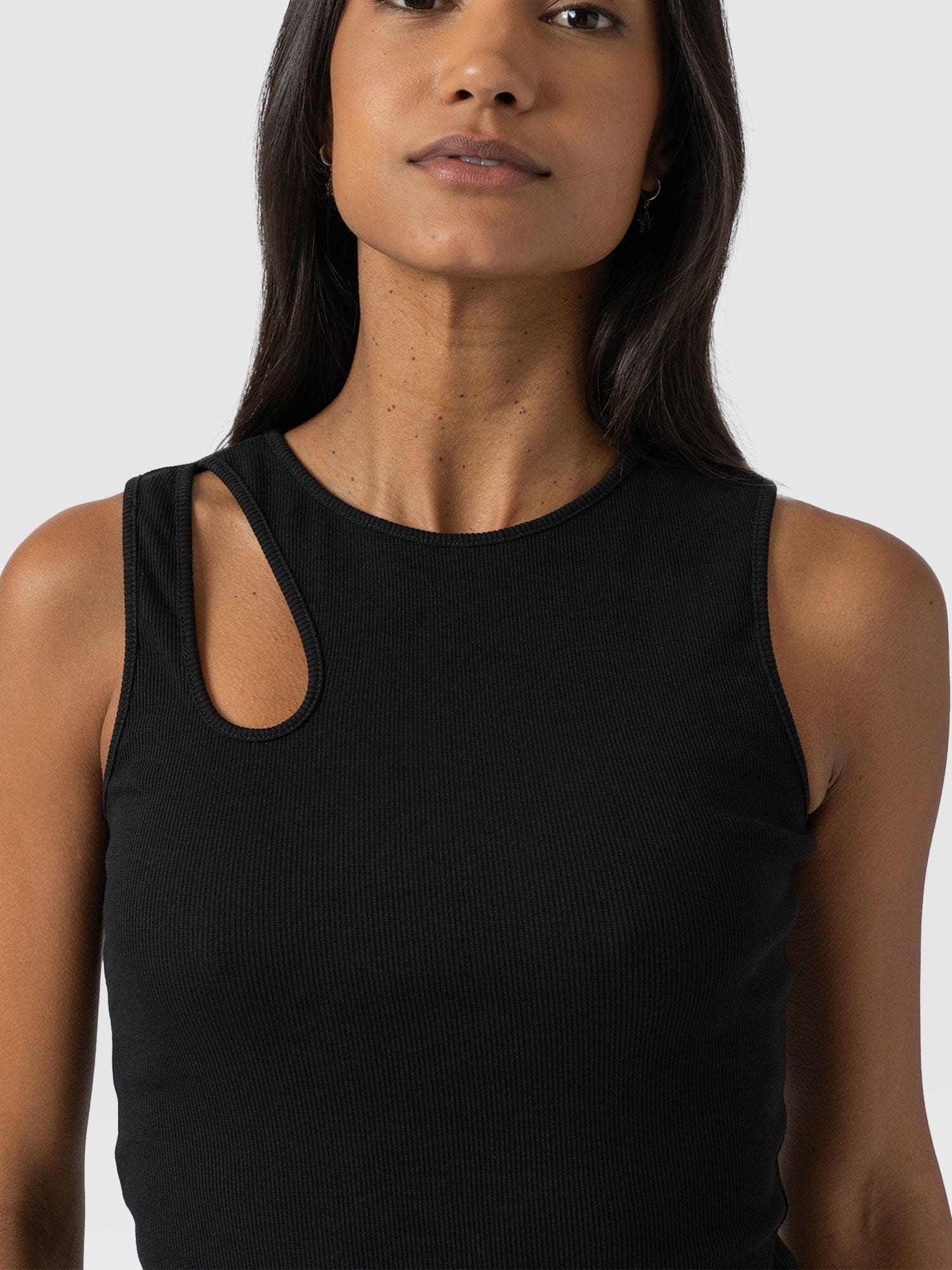 Axel Cut Out Vest - Black - Women's Vests | Saint + Sofia® USA