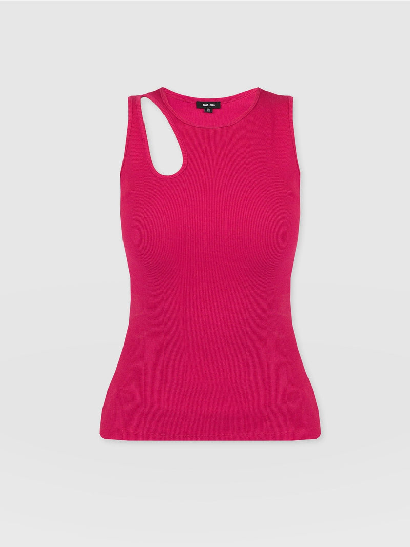 Axel Cut Out Vest Fuchsia Pink - Women's Vests | Saint + Sofia® US