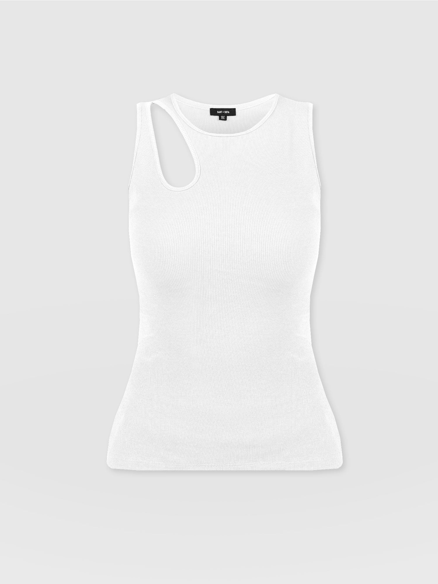 Axel Cut Out Vest White - Women's Vests | Saint + Sofia® US