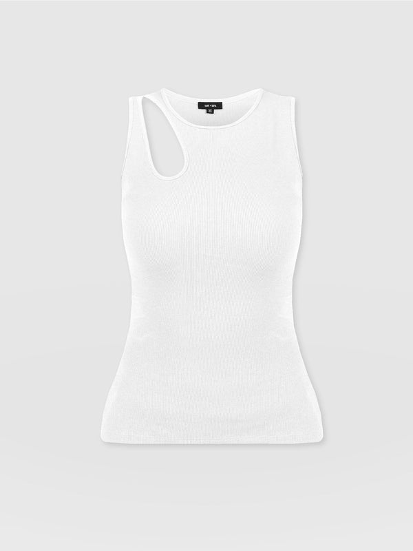 Axel Cut Out Vest White - Women's Vests | Saint + Sofia® US