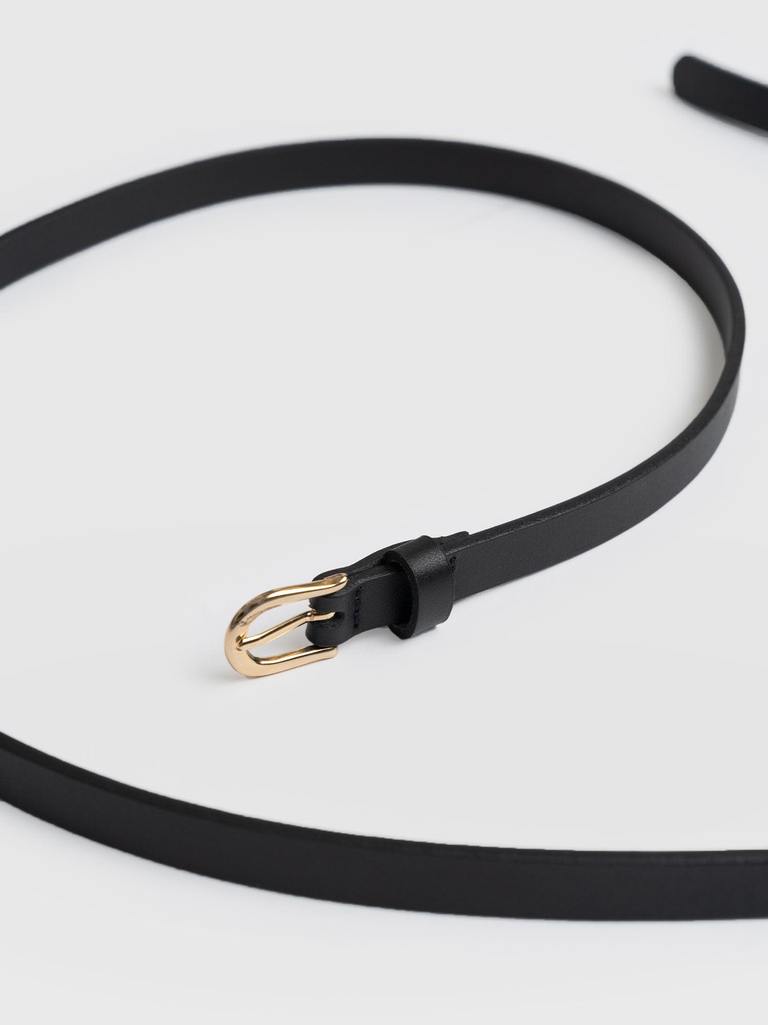 Axel Double Skinny Belt Black - Leather Belts | Saint + Sofia® USA