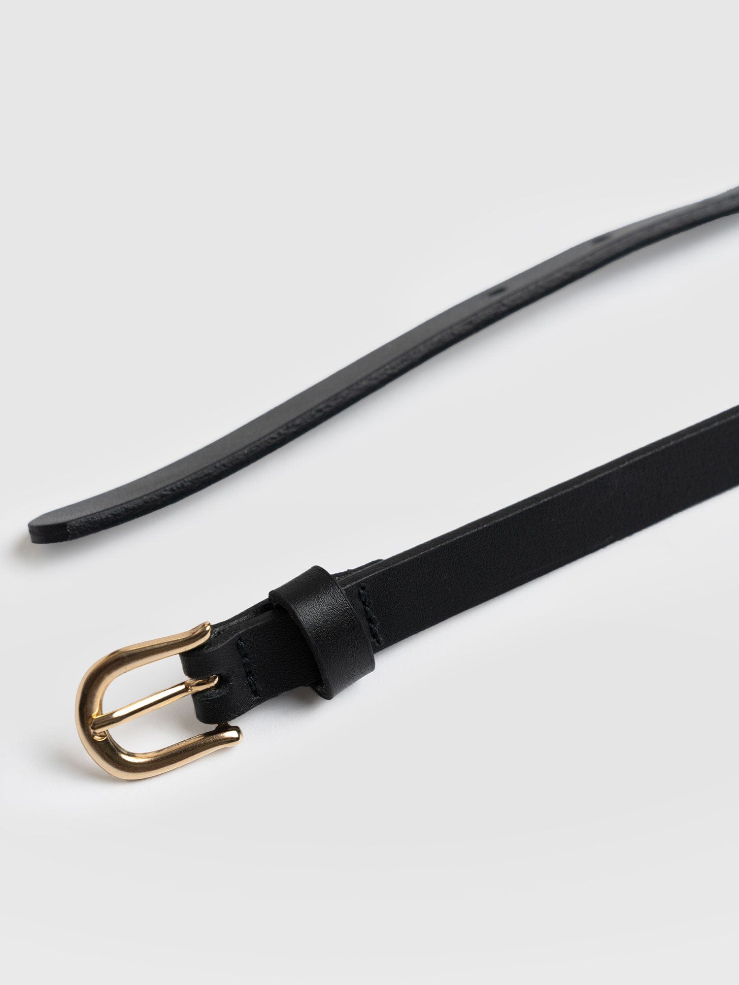 Axel Double Skinny Belt Black - Leather Belts | Saint + Sofia® USA