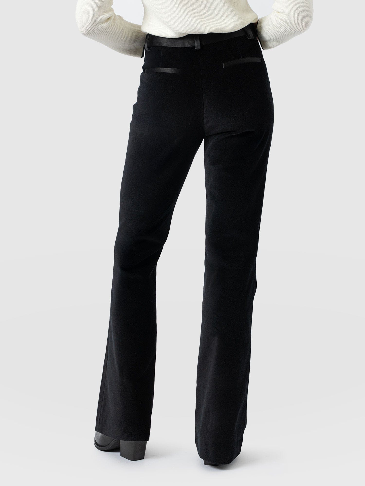 Axel Flared Pant - Black Velvet - Women's Pants | Saint + Sofia® USA