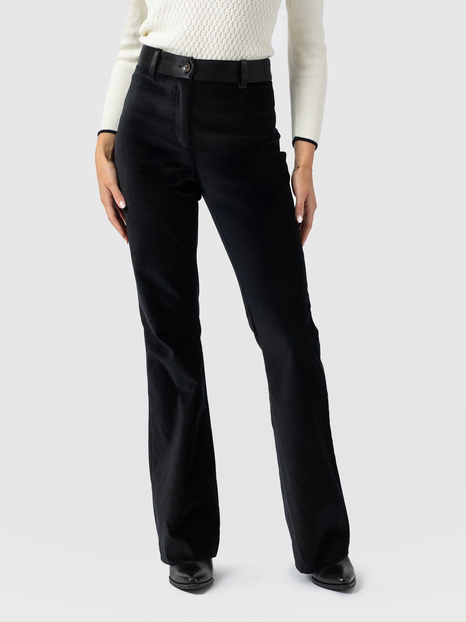 Axel Flared Pant - Black Velvet - Women's Pants | Saint + Sofia® USA