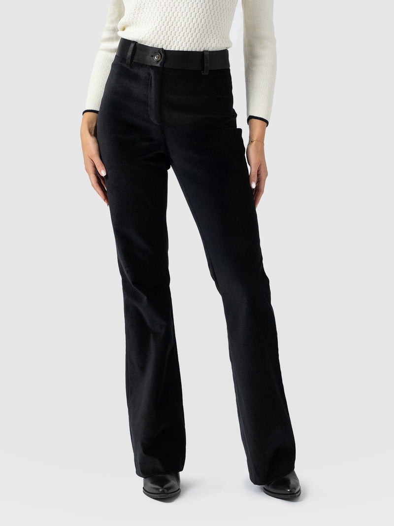 Axel Flared Pant - Black Velvet - Women's Pants | Saint + Sofia® USA