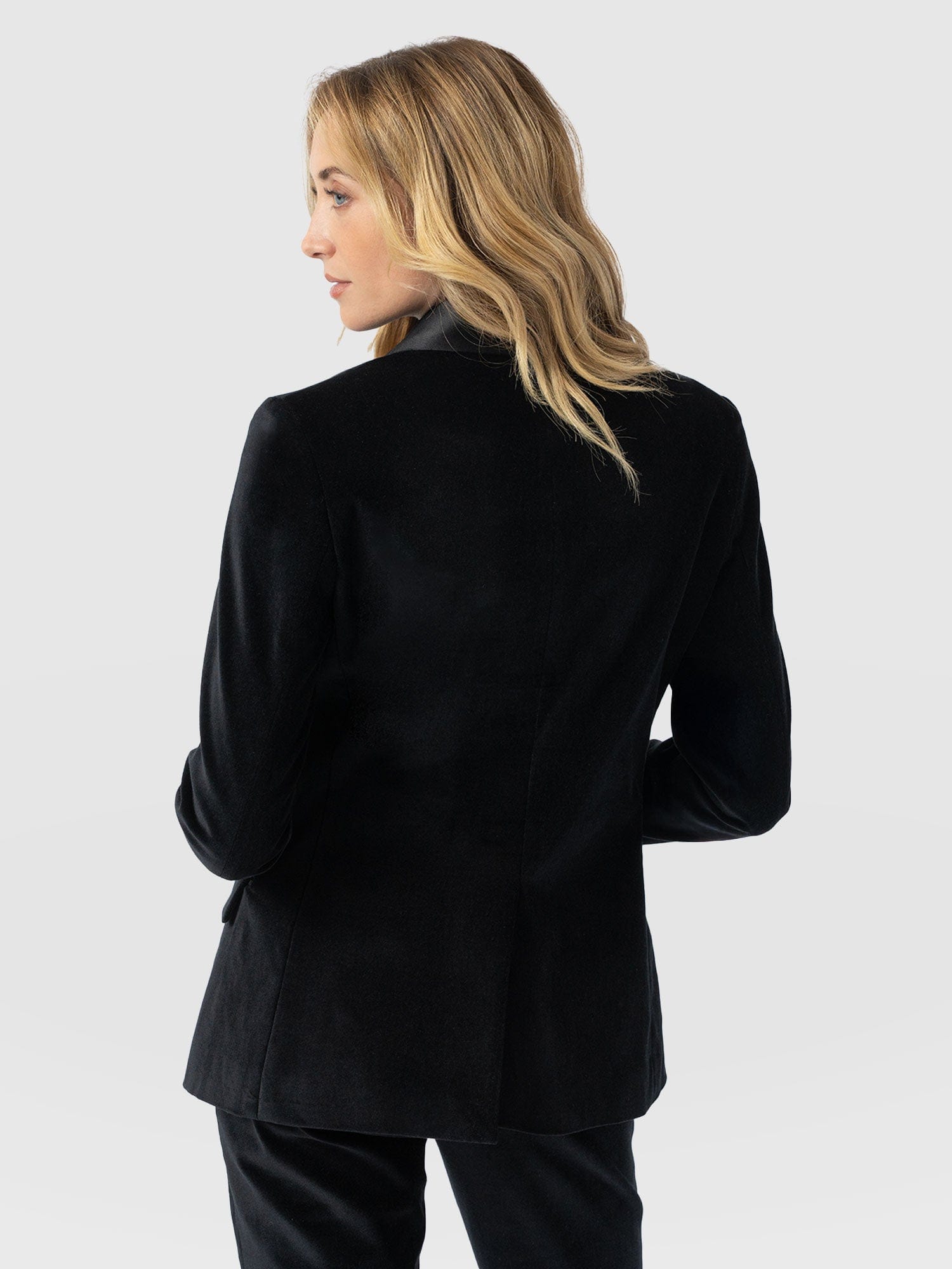 Axel Single Breasted Blazer - Black Velvet - Women's Jackets | Saint + Sofia® USA