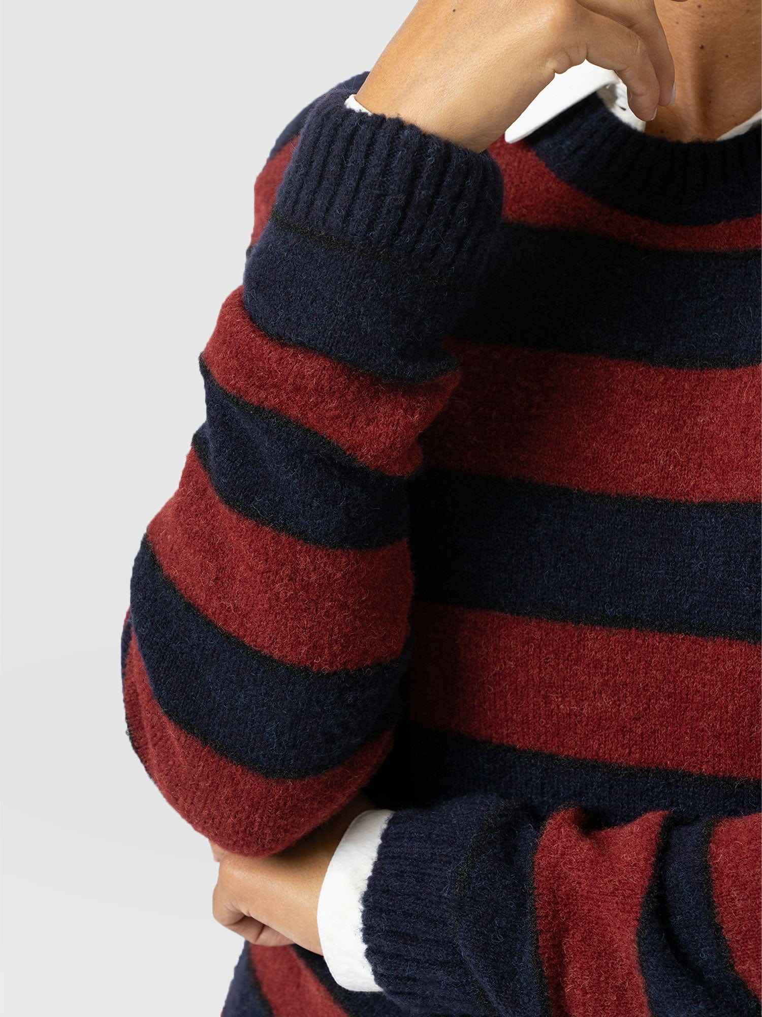 Azura Knit Jumper - Red/Navy - Women's Sweaters | Saint + Sofia® USA