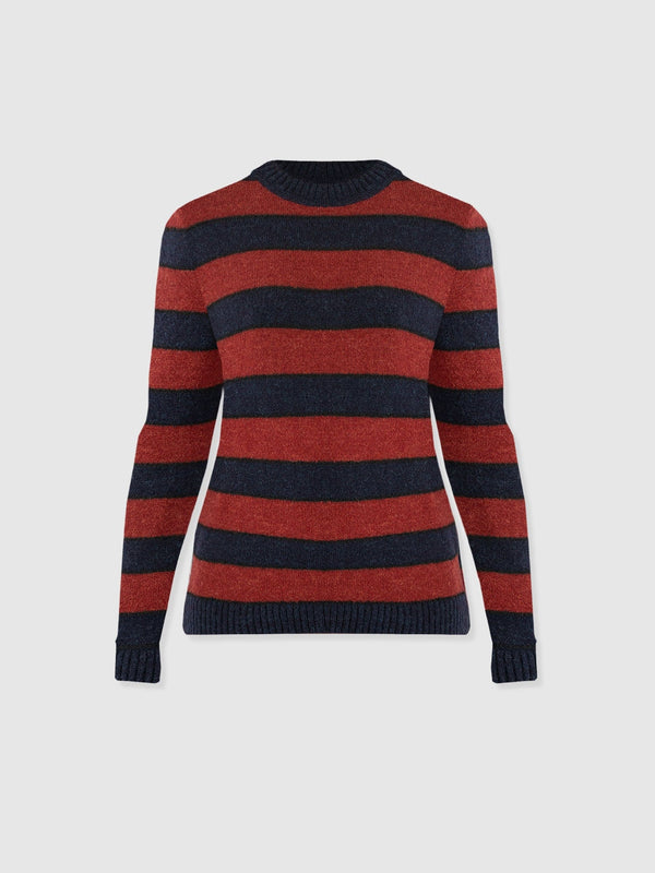 Azura Knit Jumper - Red/Navy - Women's Sweaters | Saint + Sofia® USA