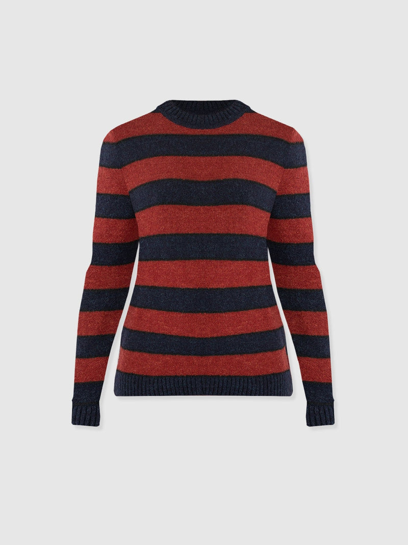 Azura Knit Jumper - Red/Navy - Women's Sweaters | Saint + Sofia® USA