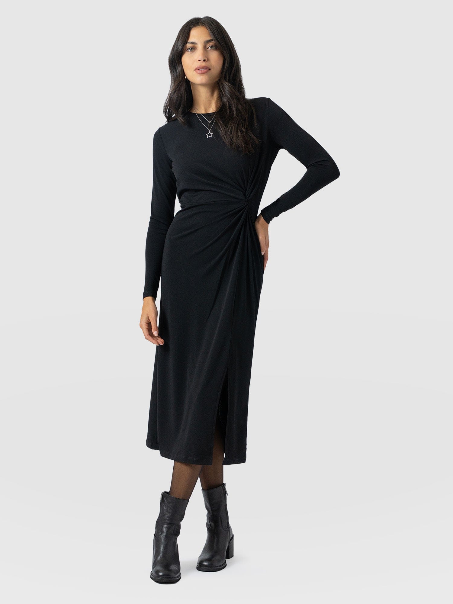 Bailey Knot Dress Black - Women's Dresses | Saint + Sofia® USA