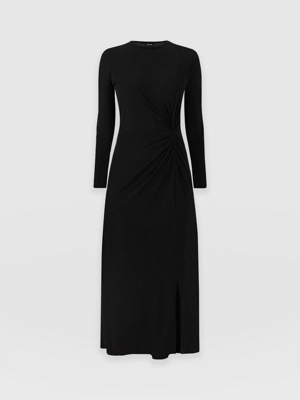 UHUYA My Orders Women's Fashion Elegant Midi Dress 3/4 Bell Sleeve Crewneck  Soild Cotton Linen Dress Casual Belt Waistband Loose Dress for Women Casual  2023 Black at  Women's Clothing store