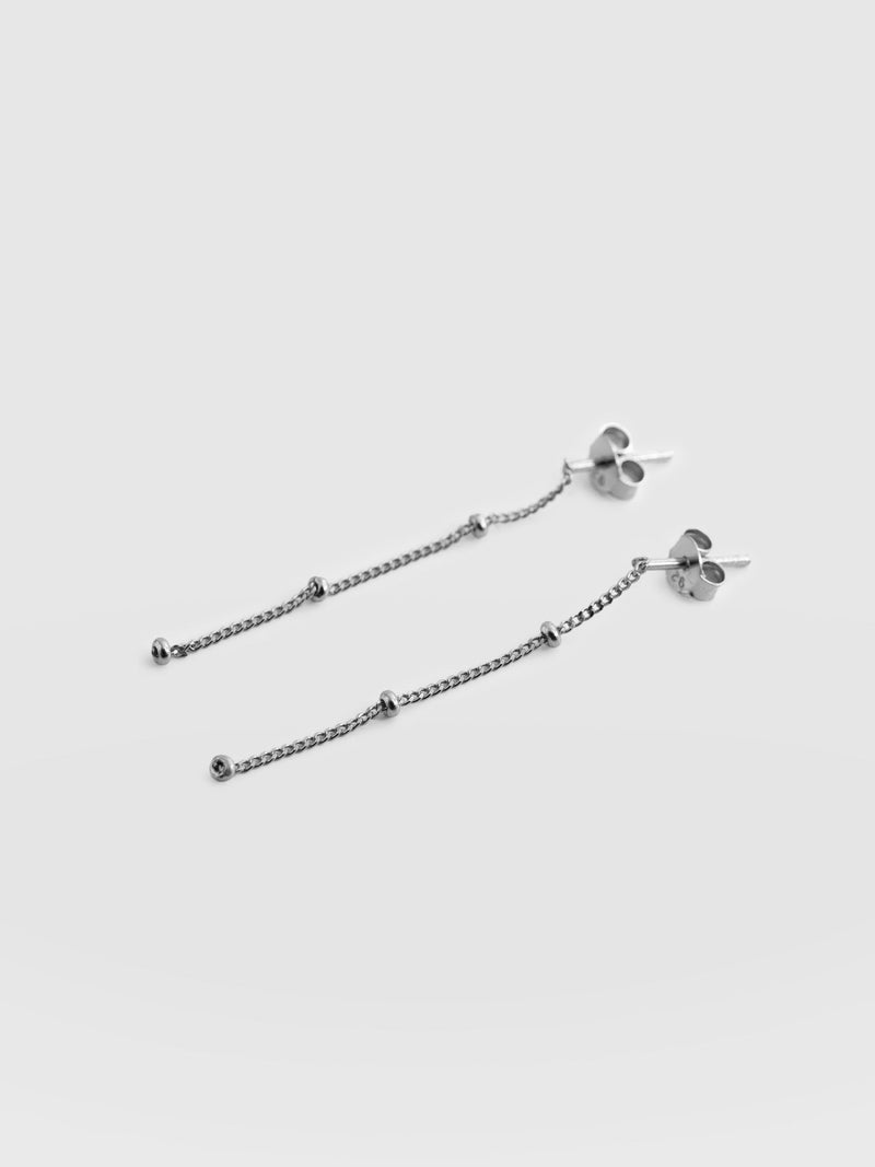 Ball Chain Drop Earrings Silver - Women's Jewellery | Saint + Sofia® USA