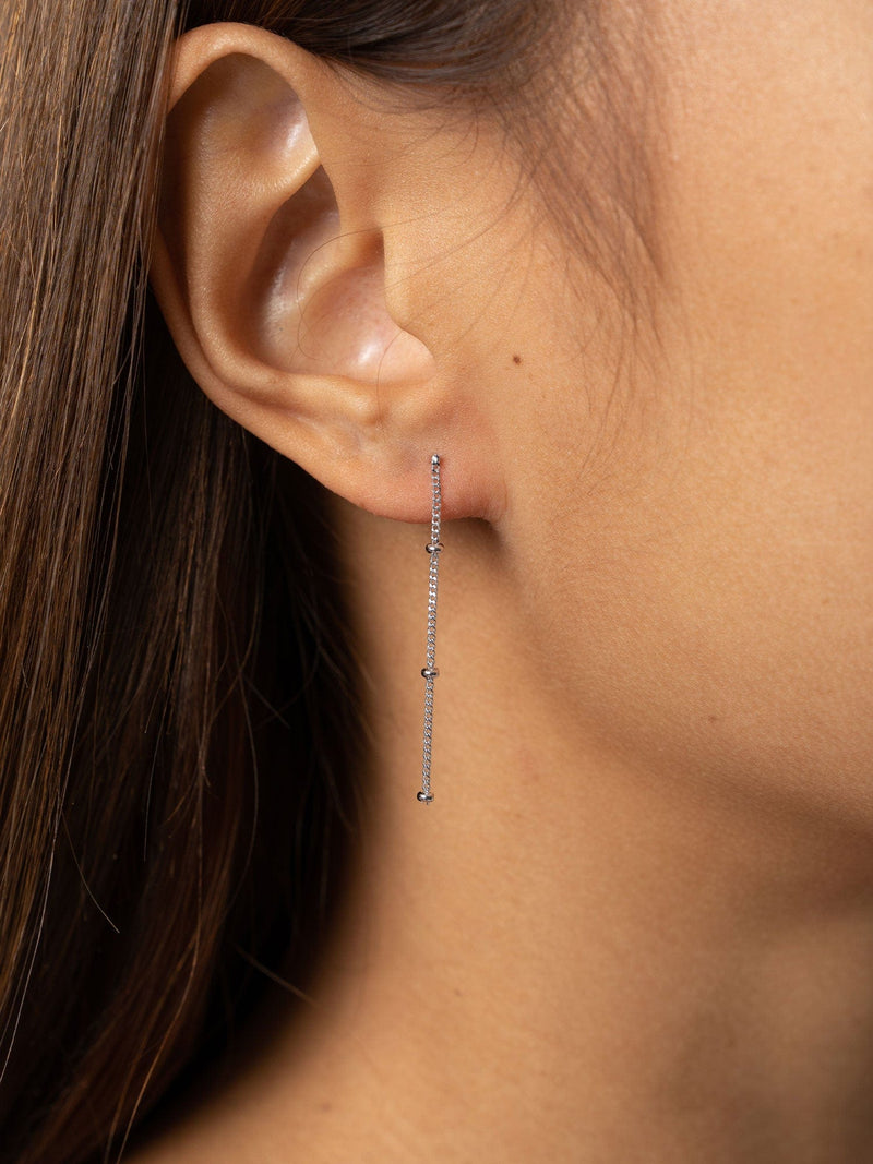 Ball Chain Drop Earrings Silver - Women's Jewellery | Saint + Sofia® USA