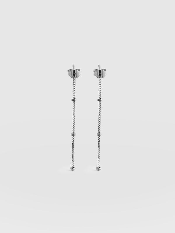 Ball Chain Drop Earrings Silver - Women's Jewellery | Saint + Sofia® USA