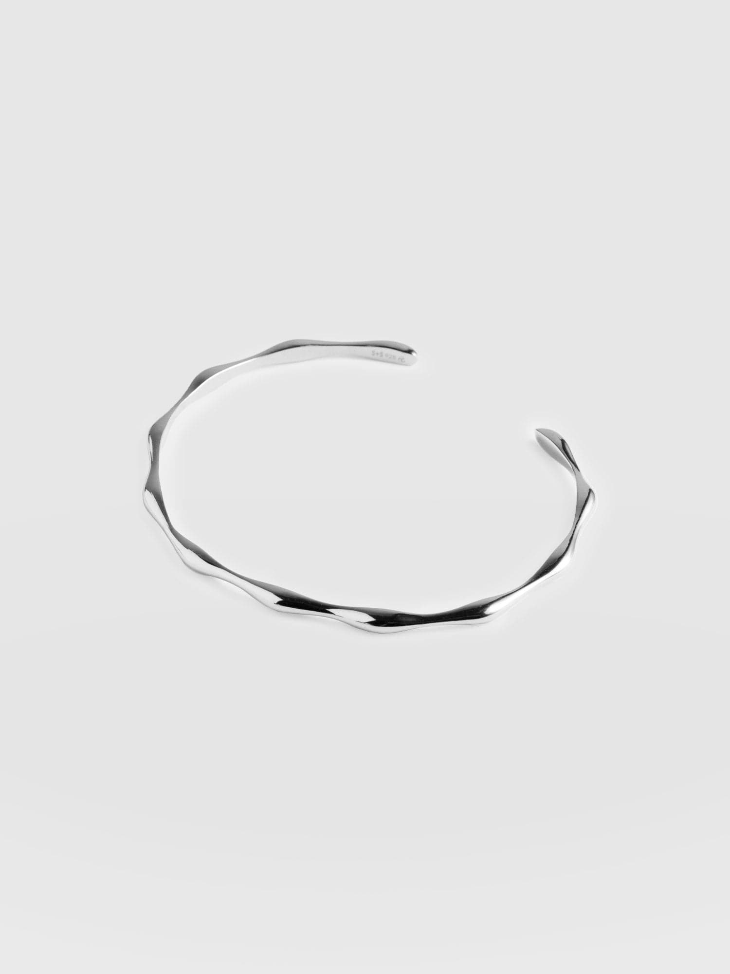 Bamboo Cuff Bangle Silver - Women's Jewellery | Saint + Sofia® USA