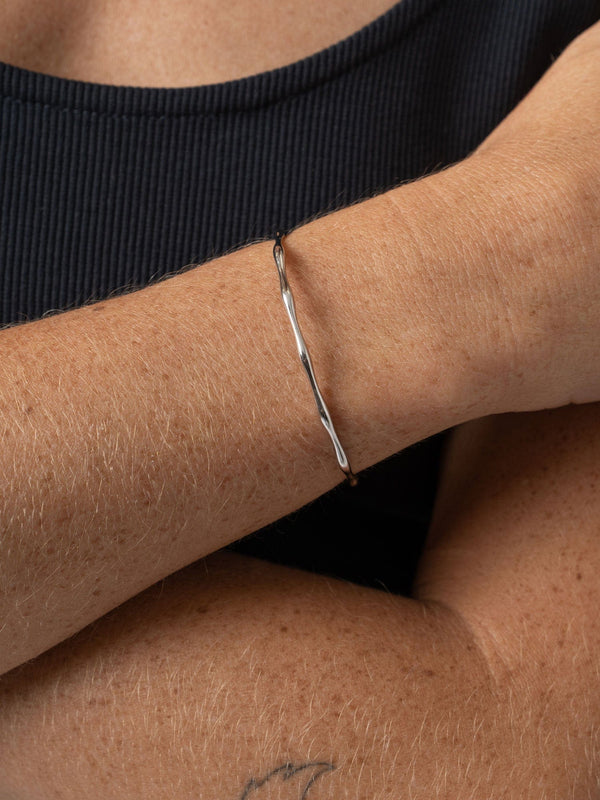 Bamboo Cuff Bangle Silver - Women's Jewellery | Saint + Sofia® USA