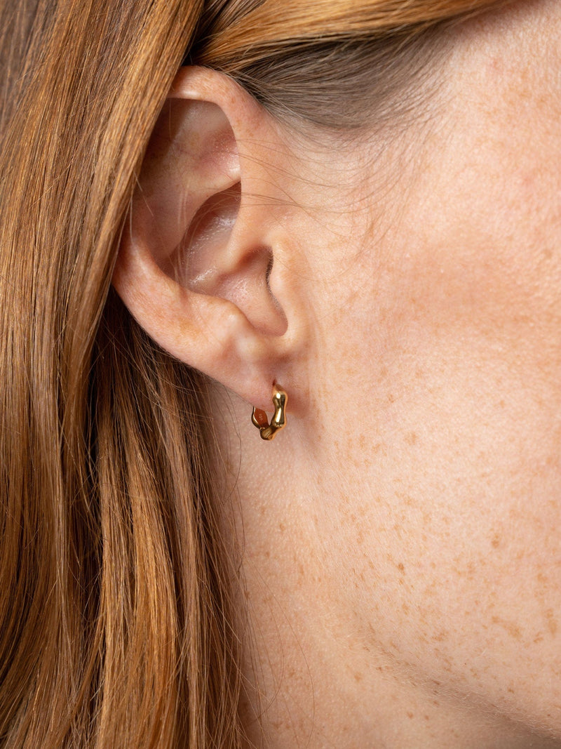 Bamboo Huggie Earrings Gold - Women's Jewellery | Saint + Sofia® USA