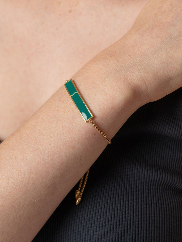 Bar Enamel Slider Bracelet Gold - Women's Jewellery | Saint + Sofia® USA