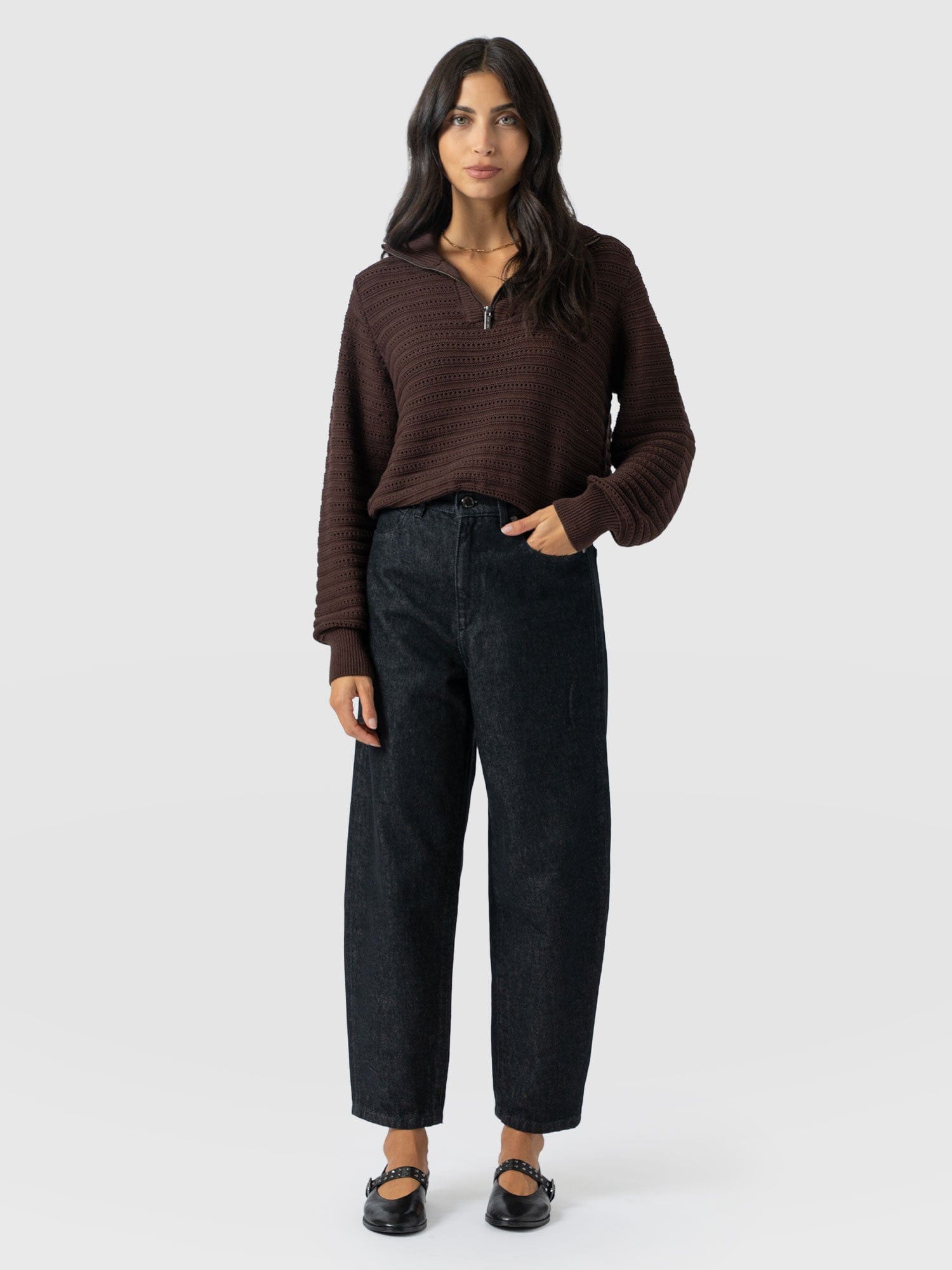 Barrel Leg Jean - Black - Women's Jeans | Saint + Sofia® USA