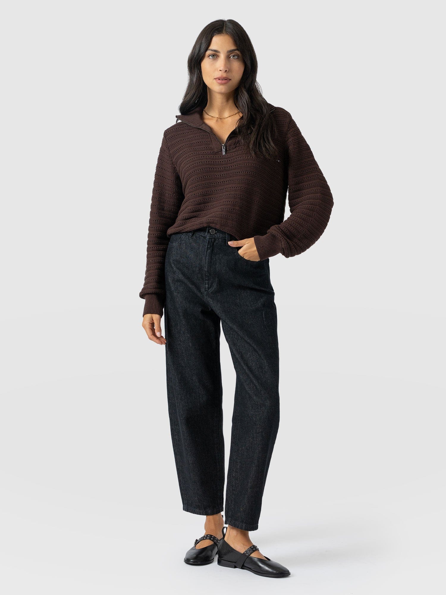 Barrel Leg Jean - Black - Women's Jeans | Saint + Sofia® USA