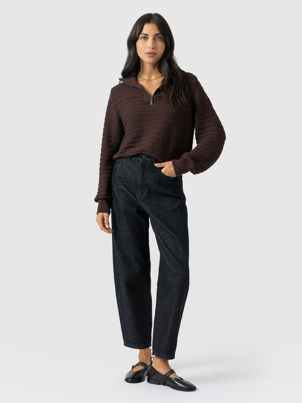 Barrel Leg Jean - Black - Women's Jeans | Saint + Sofia® USA