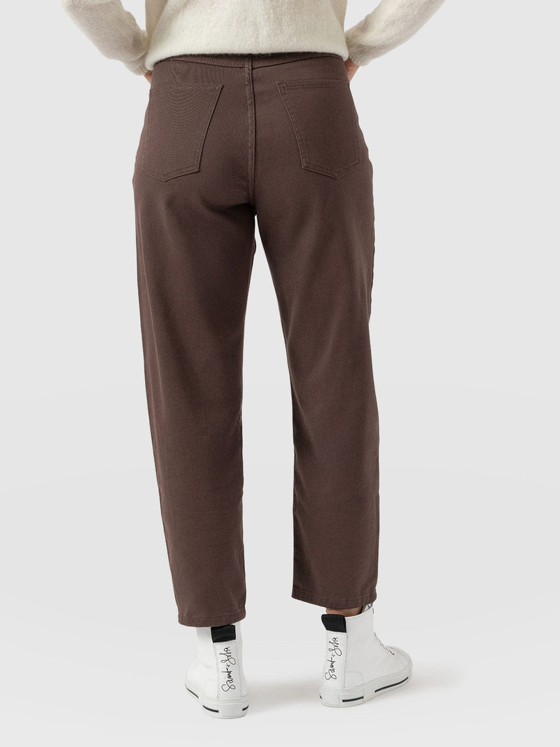 Barrel Leg Jeans - Brown - Women's Jeans | Saint + Sofia® USA