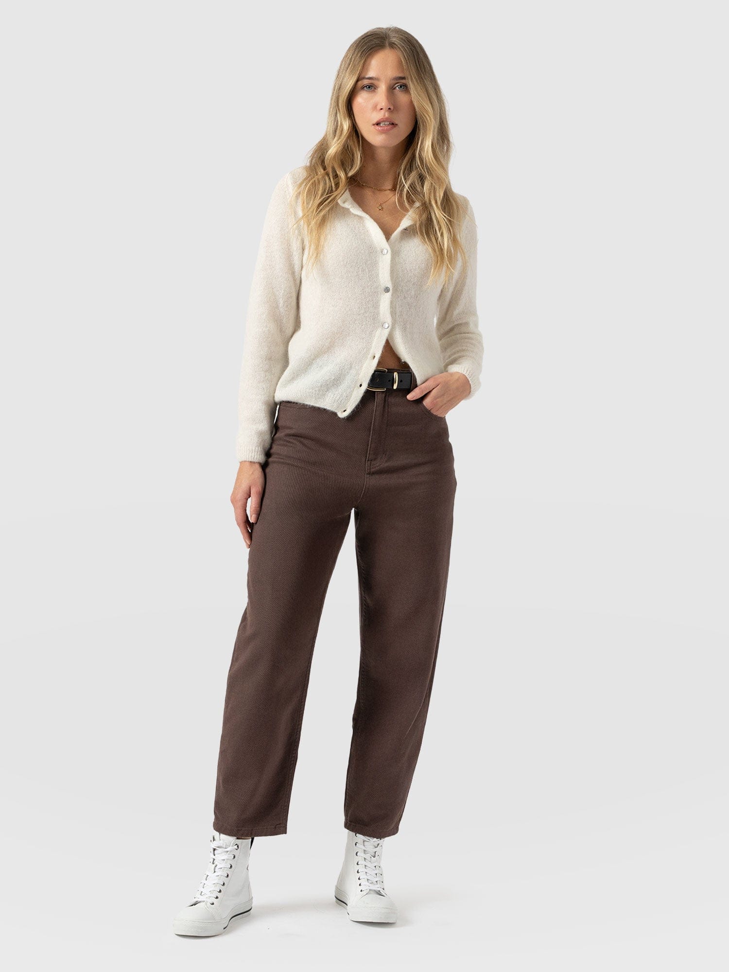 Barrel Leg Jeans - Brown - Women's Jeans | Saint + Sofia® USA