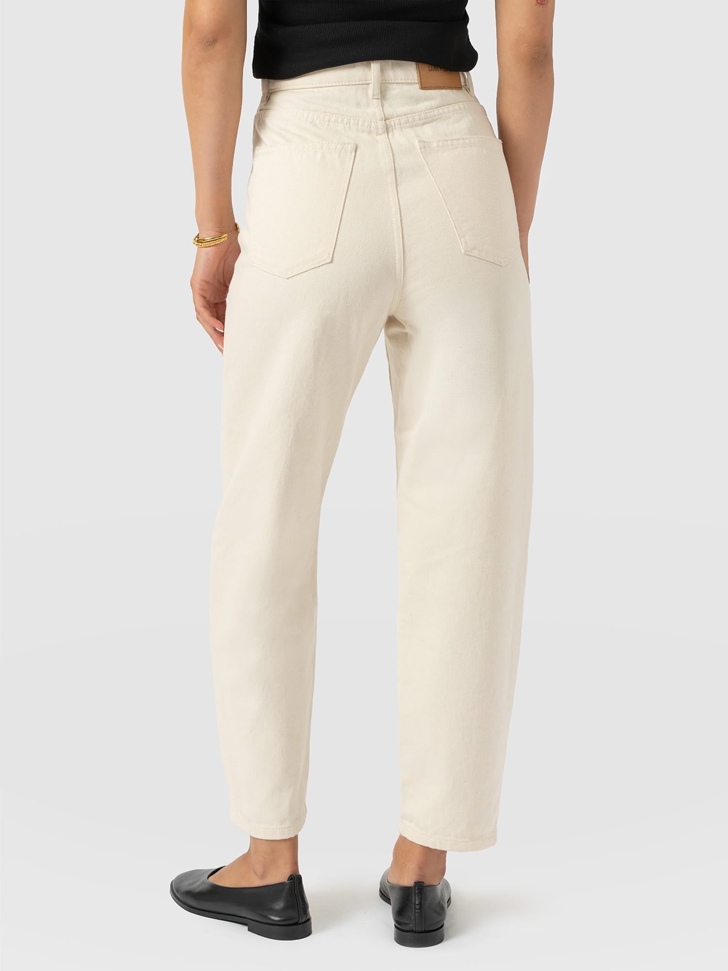 Barrel Leg Jean - Cream - Women's Denims | Saint and Sofia® USA