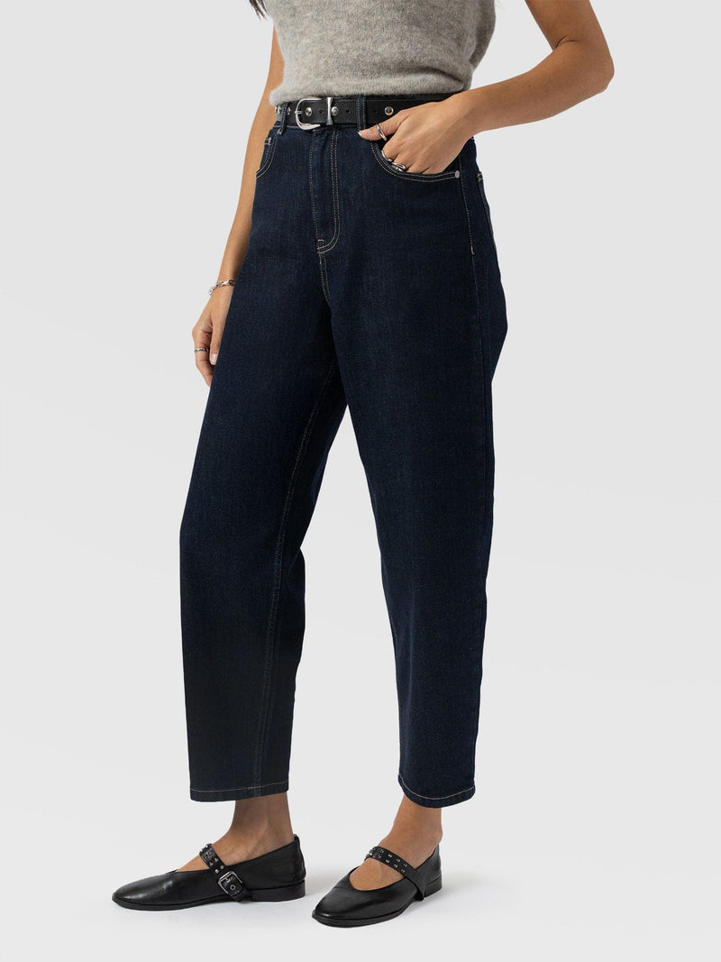 Barrel Leg Jean - Indigo - Women's Jeans | Saint + Sofia® USA