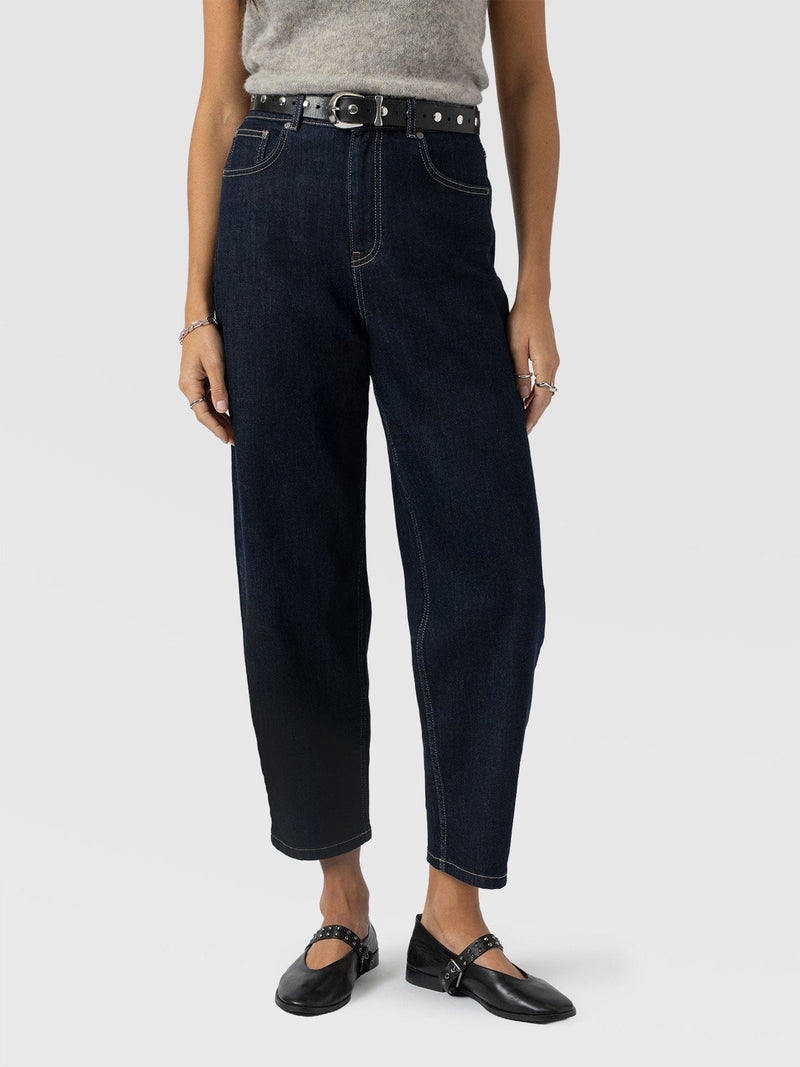 Barrel Leg Jean - Indigo - Women's Jeans | Saint + Sofia® USA
