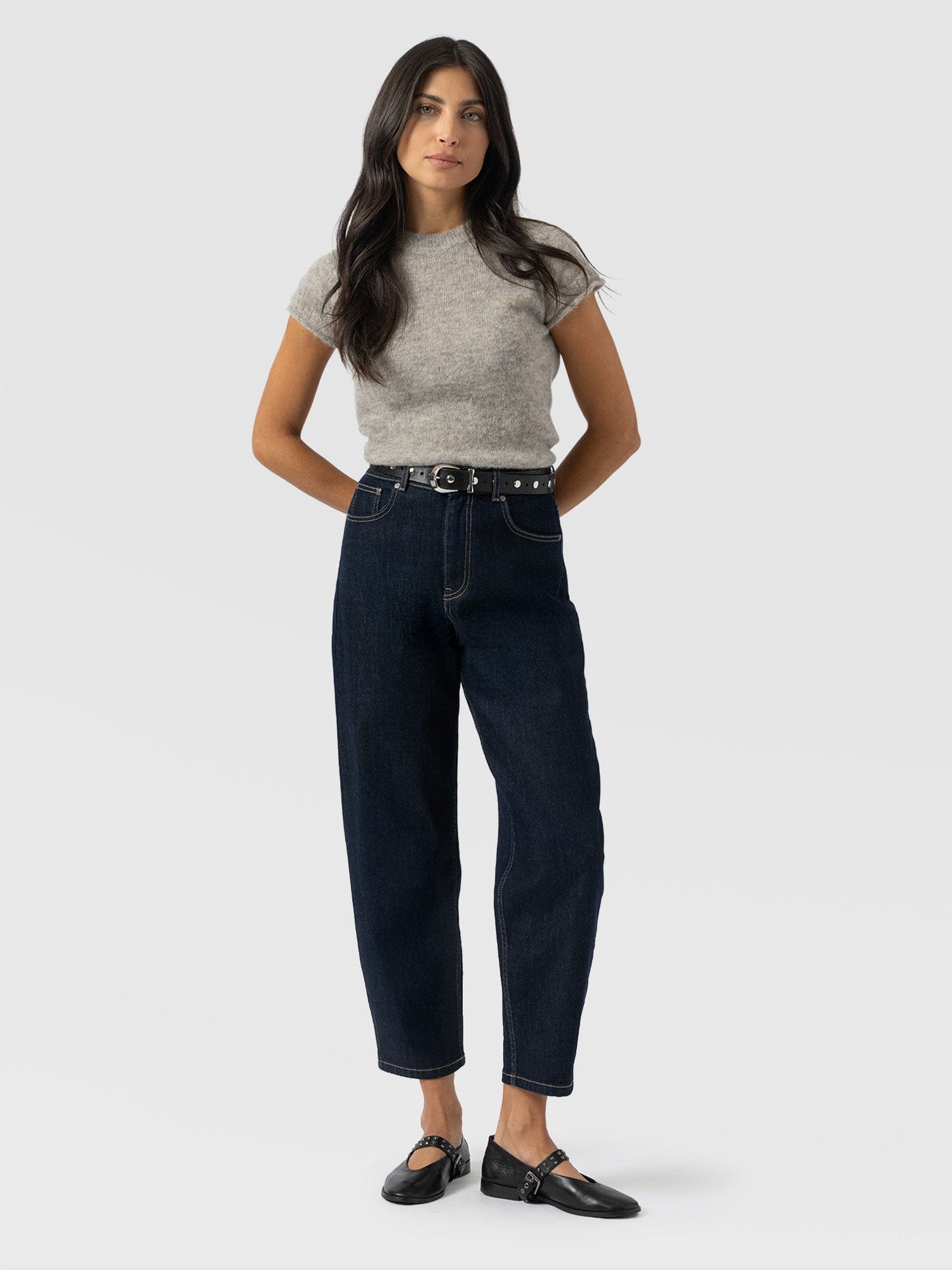 Barrel Leg Jean - Indigo - Women's Jeans | Saint + Sofia® USA