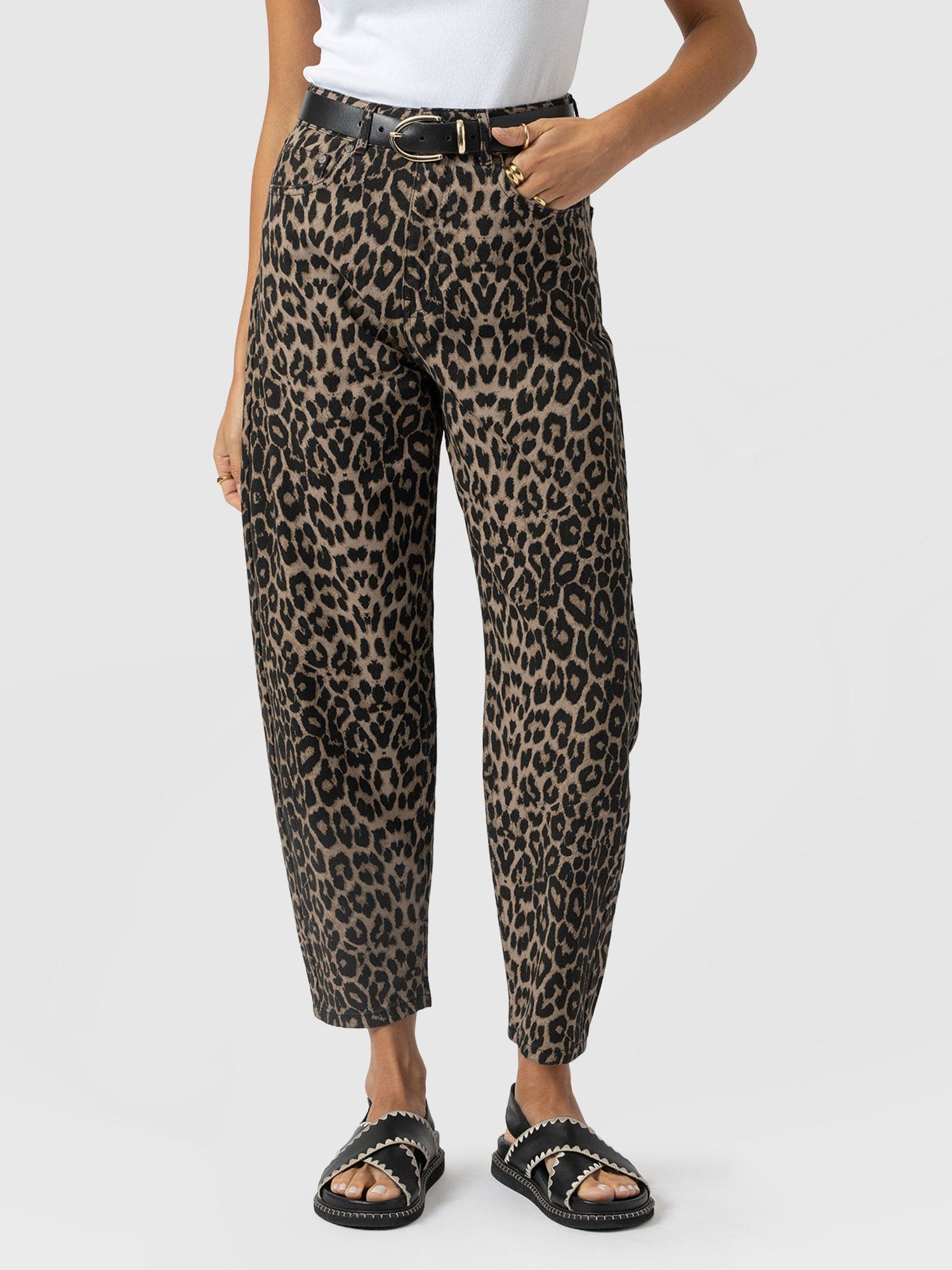 Barrel Leg Jean - Leopard - Women's Jeans | Saint + Sofia® USA