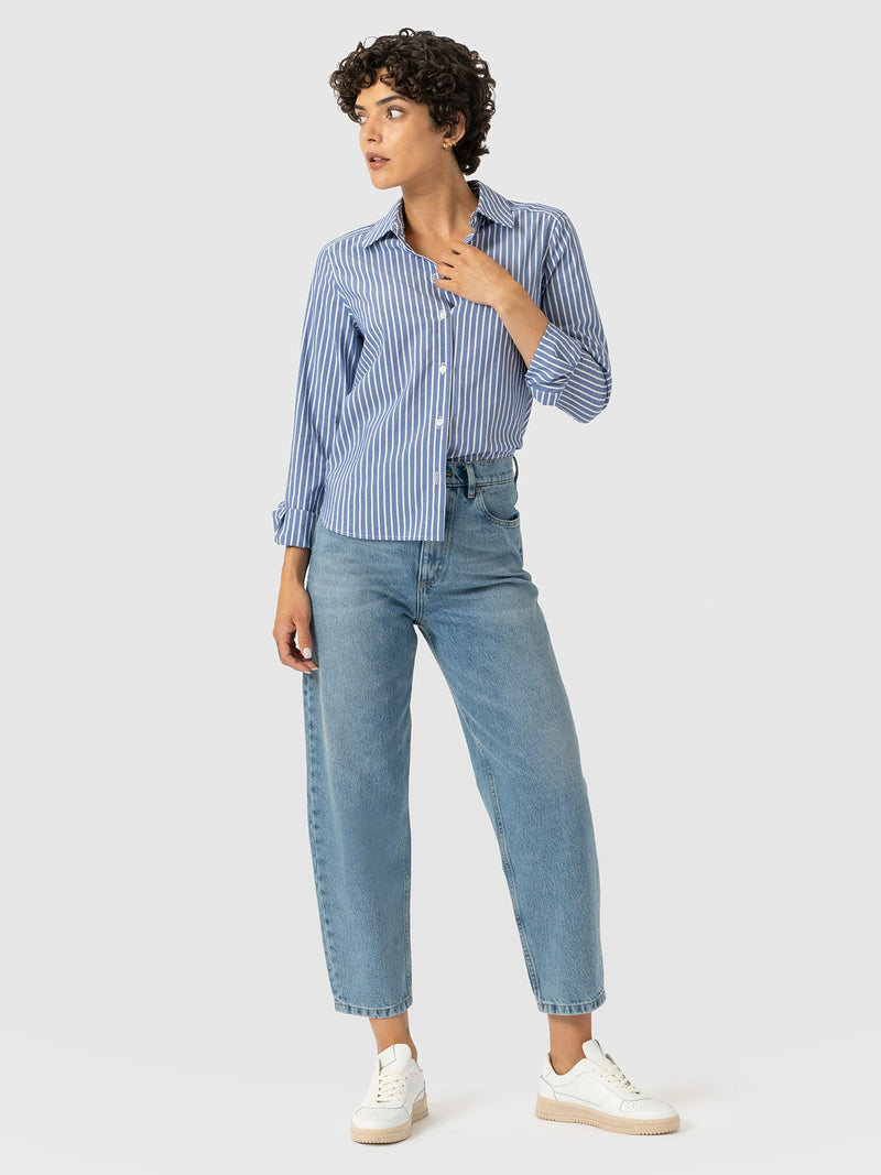 Barrel Leg Jean - Light Blue - Women's Denims | Saint and Sofia® USA