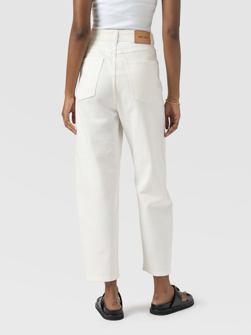 Barrel Leg Jean - White - Women's Jeans | Saint + Sofia® USA