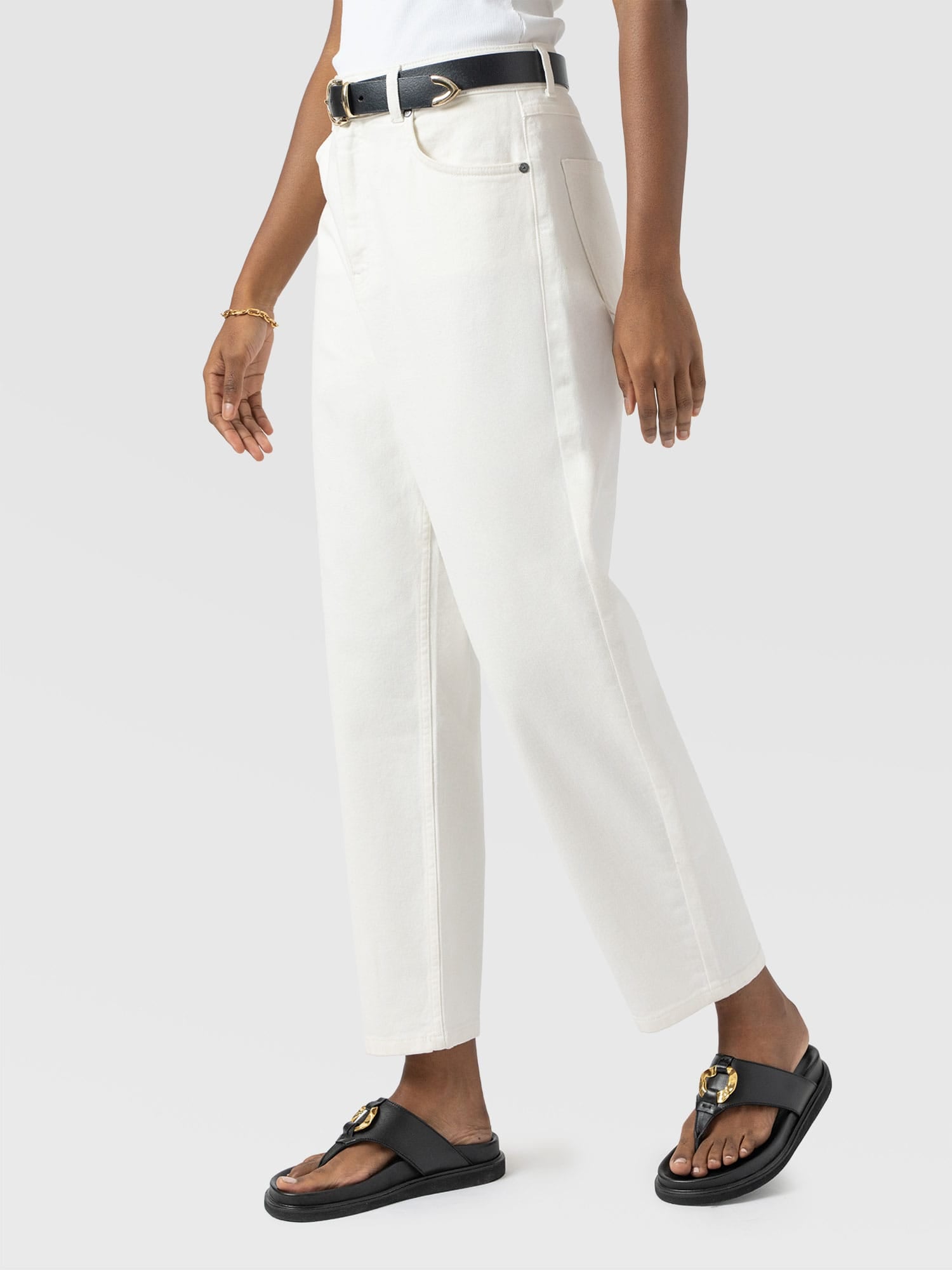 Barrel Leg Jean - White - Women's Jeans | Saint + Sofia® USA