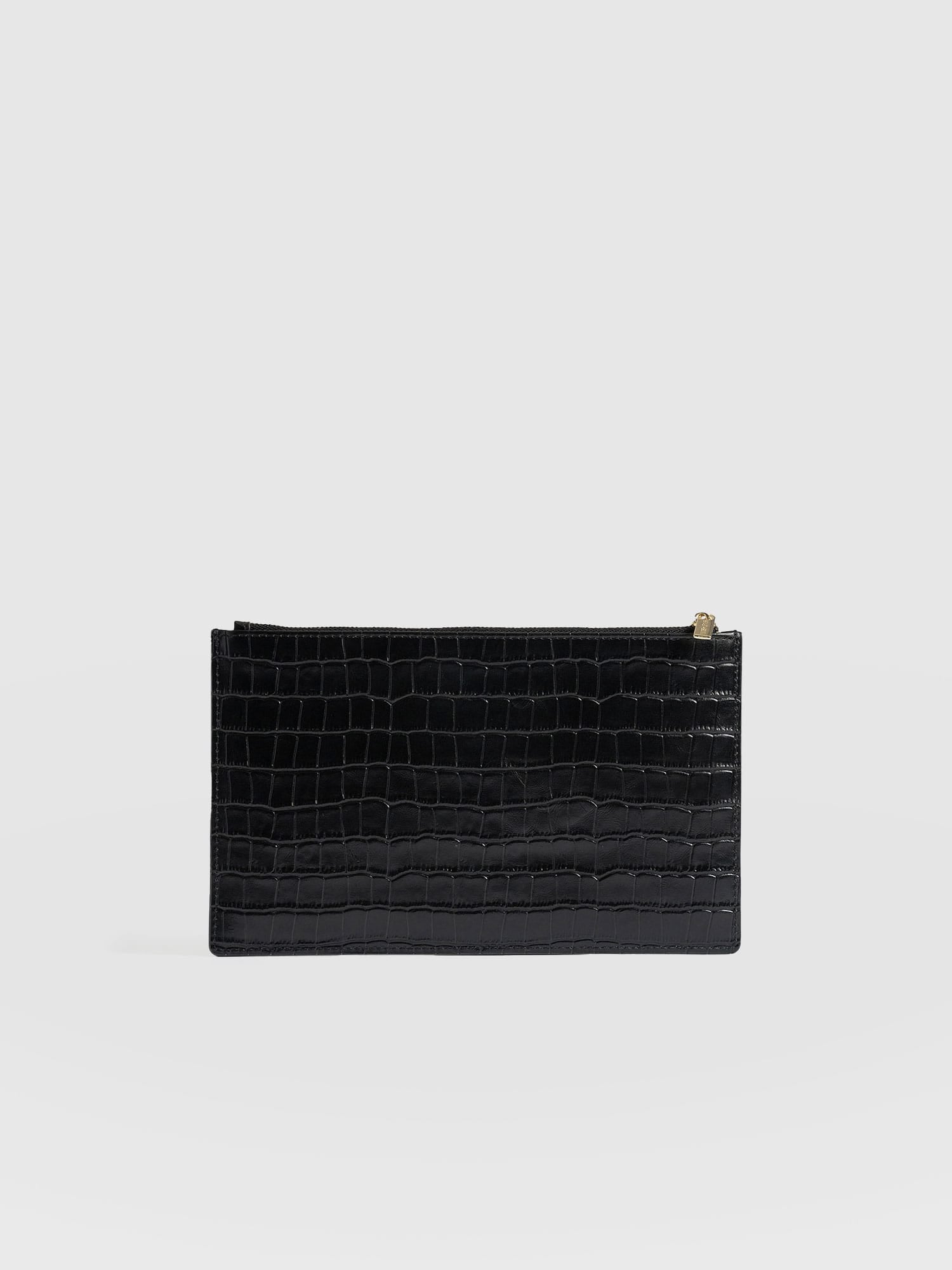 Beauty Pouch Black Croc - Women's Travel Accessories | Saint + Sofia® US