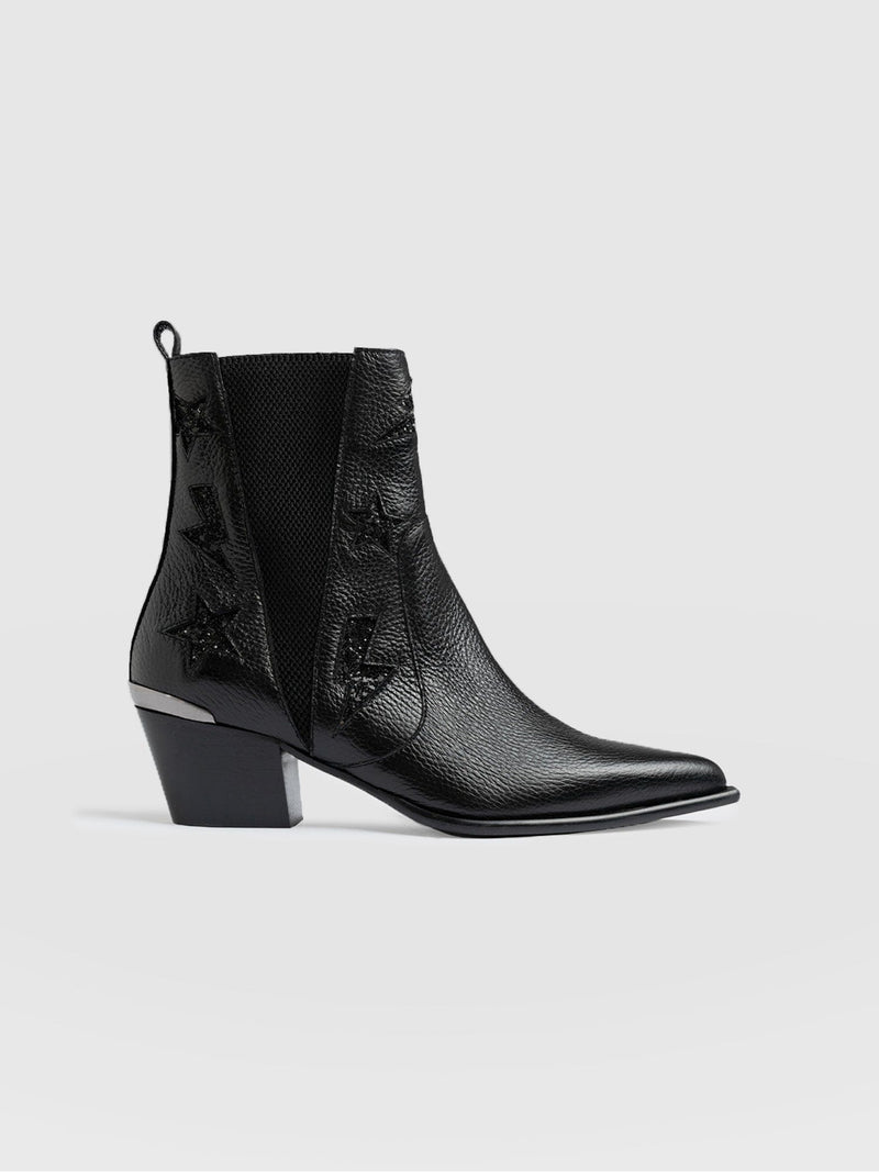 Billie Rock Boot Black - Women's Leather Boots | Saint + Sofia® UK