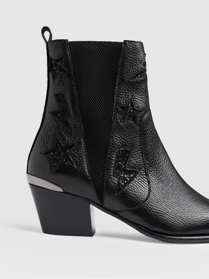 Billie Rock Boot Black - Women's Leather Boots | Saint + Sofia® UK