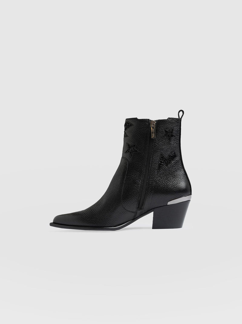 Billie Rock Boot Black - Women's Leather Boots | Saint + Sofia® US