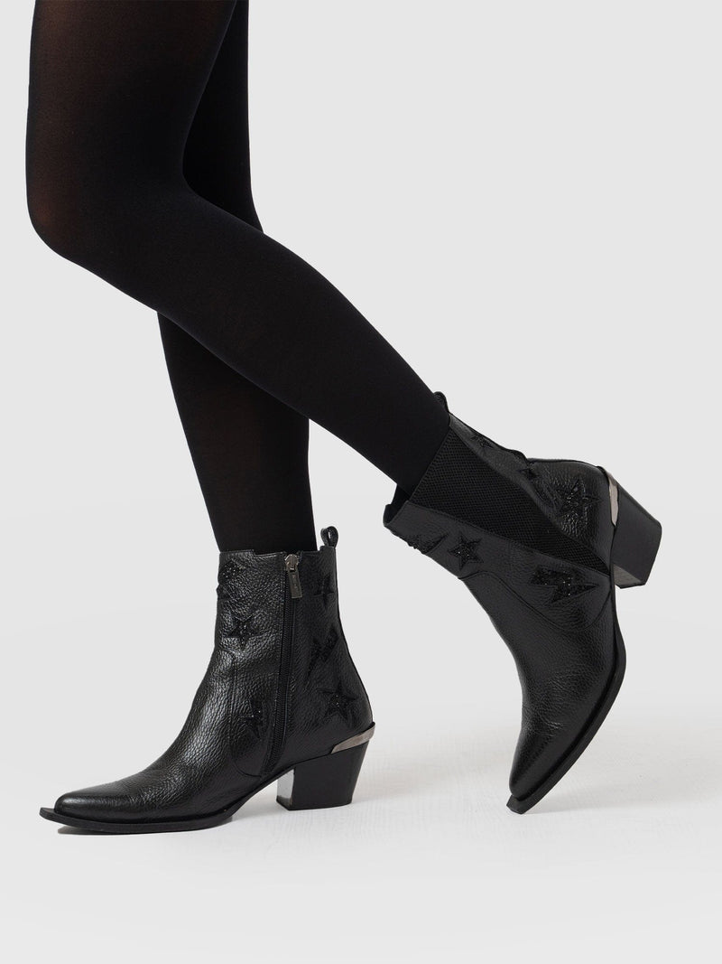 Billie Rock Boot Black - Women's Leather Boots | Saint + Sofia® US