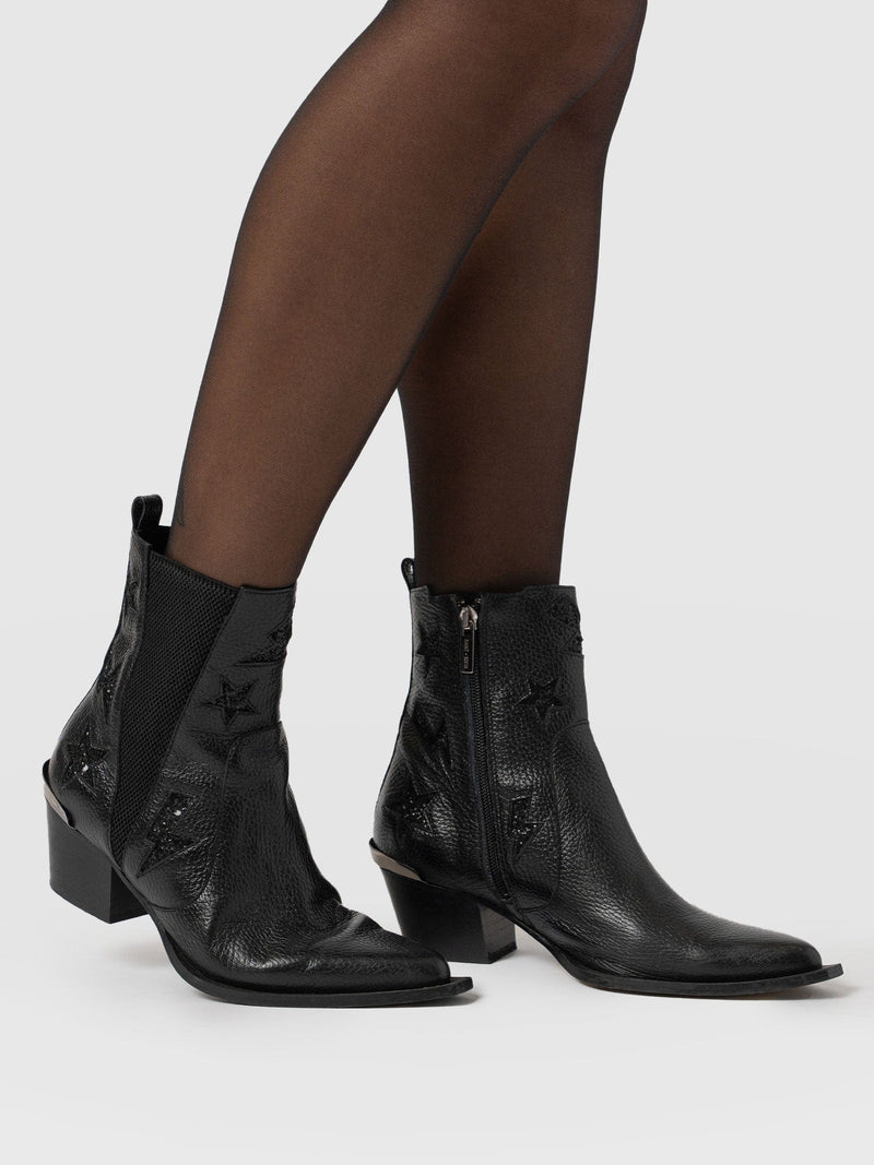 Billie Rock Boot Black - Women's Leather Boots | Saint + Sofia® US