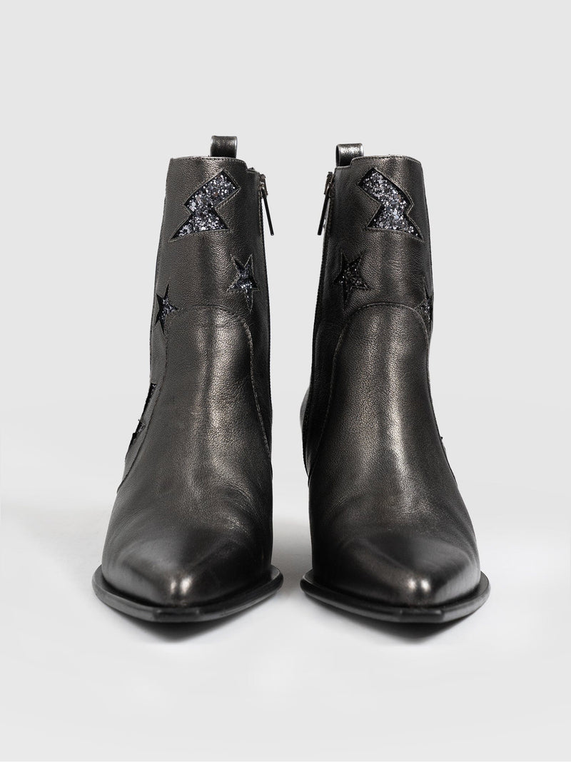 Billie Rock Boot Gunmetal - Women's Leather Boots | Saint + Sofia® UK