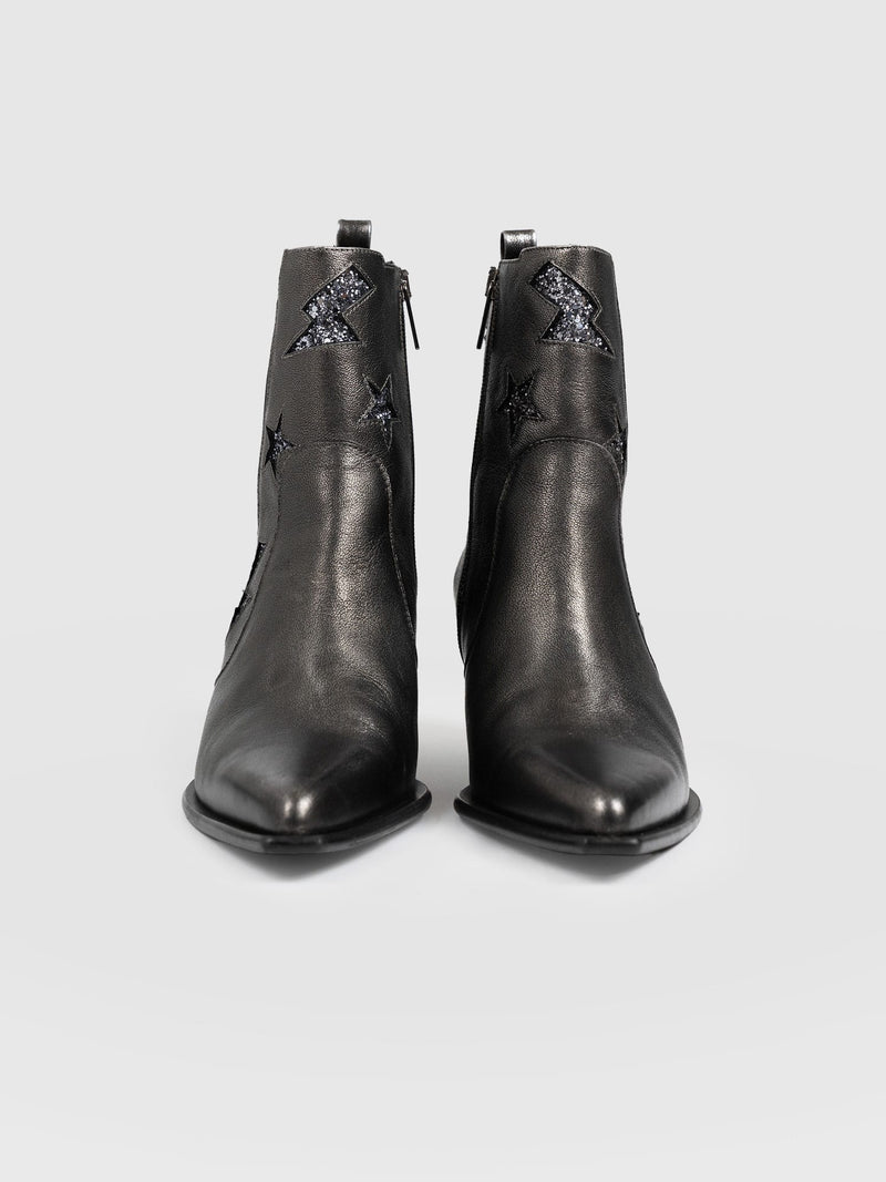 Billie Rock Boot Gunmetal - Women's Leather Boots | Saint + Sofia® US