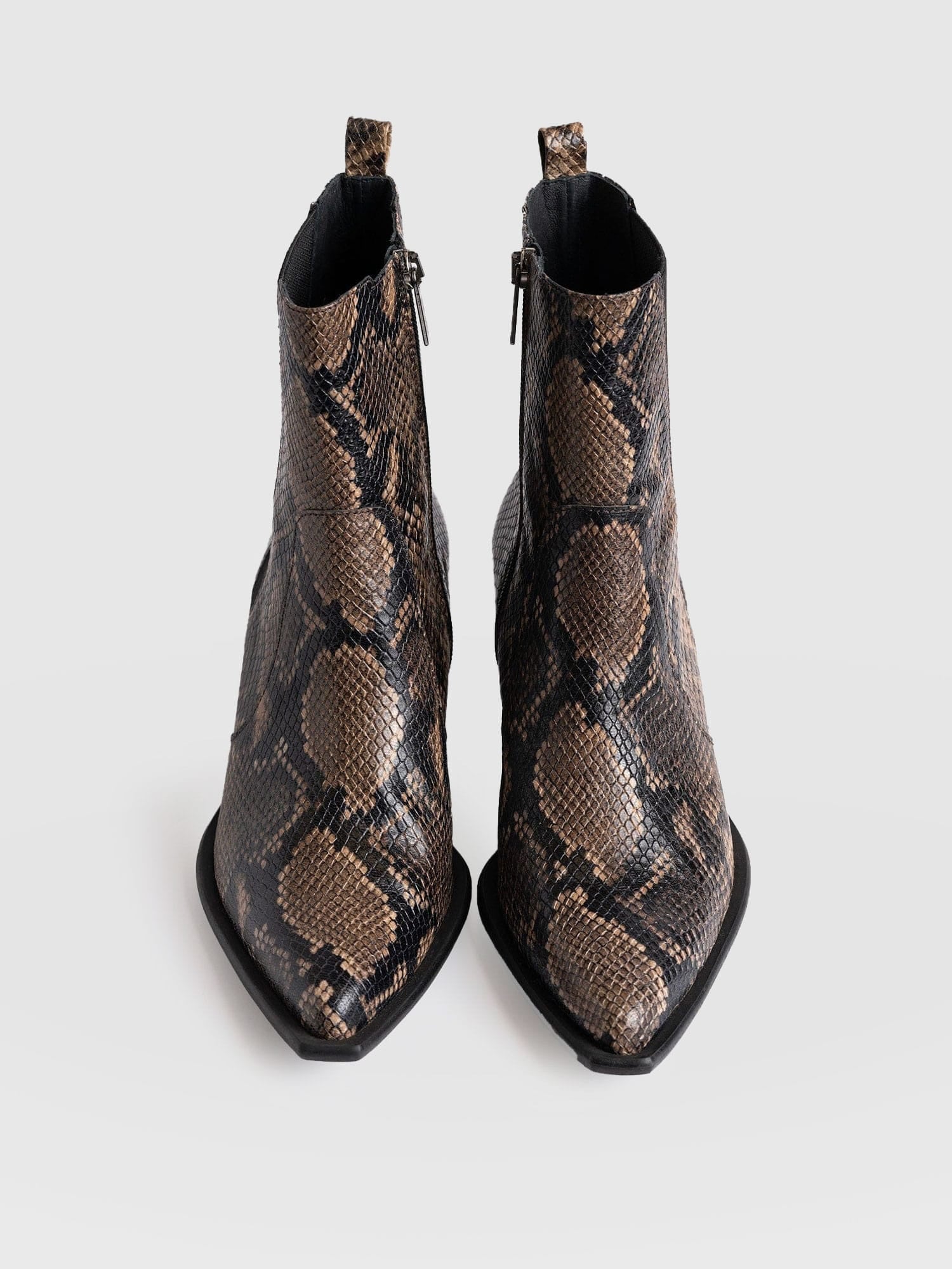 Billie Snake Boot Taupe - Women's Leather Boots | Saint + Sofia® US