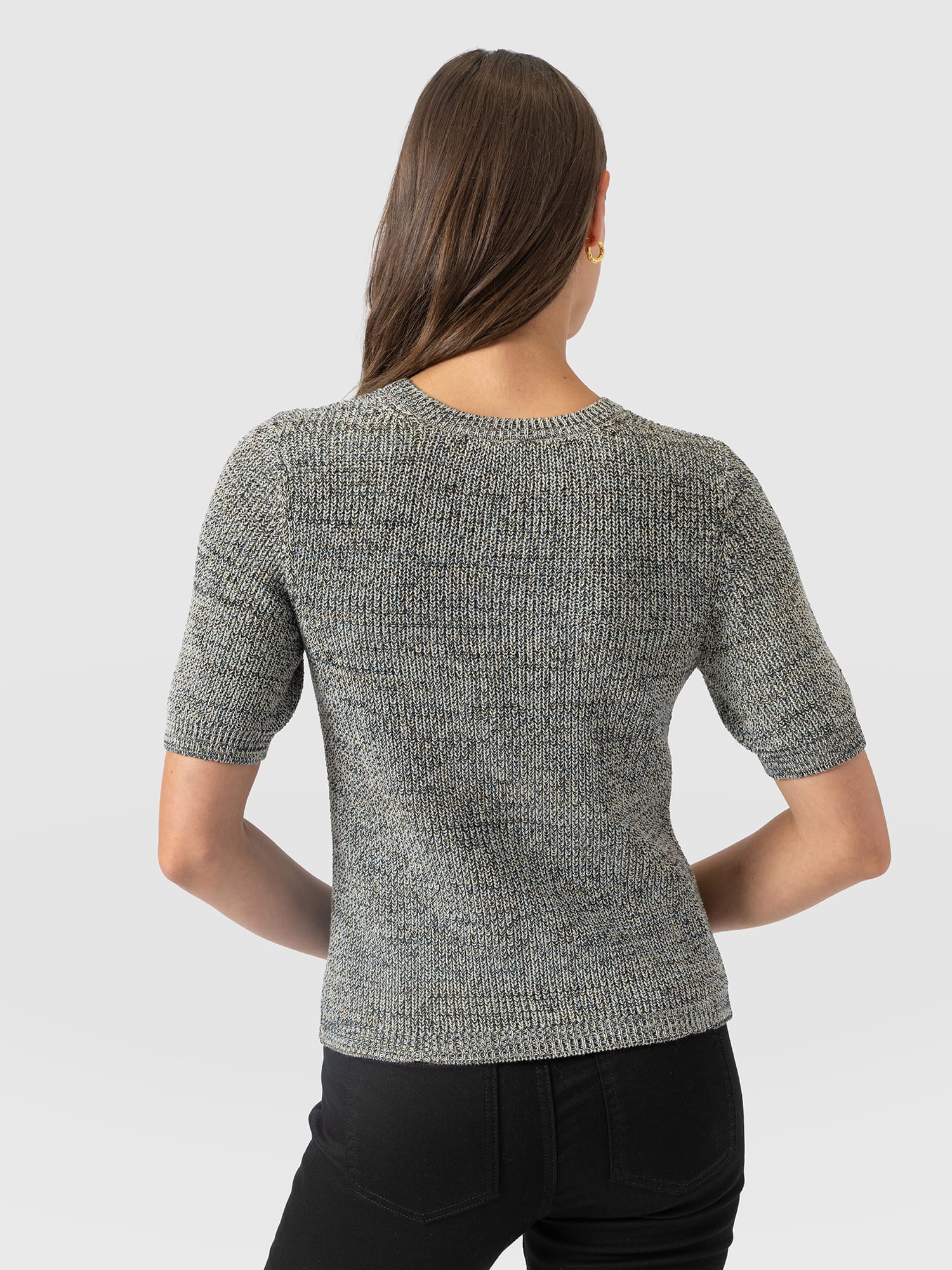 Blair Knit Tee - Black/Blue/Yellow - Women's Sweaters | Saint and Sofia® USA