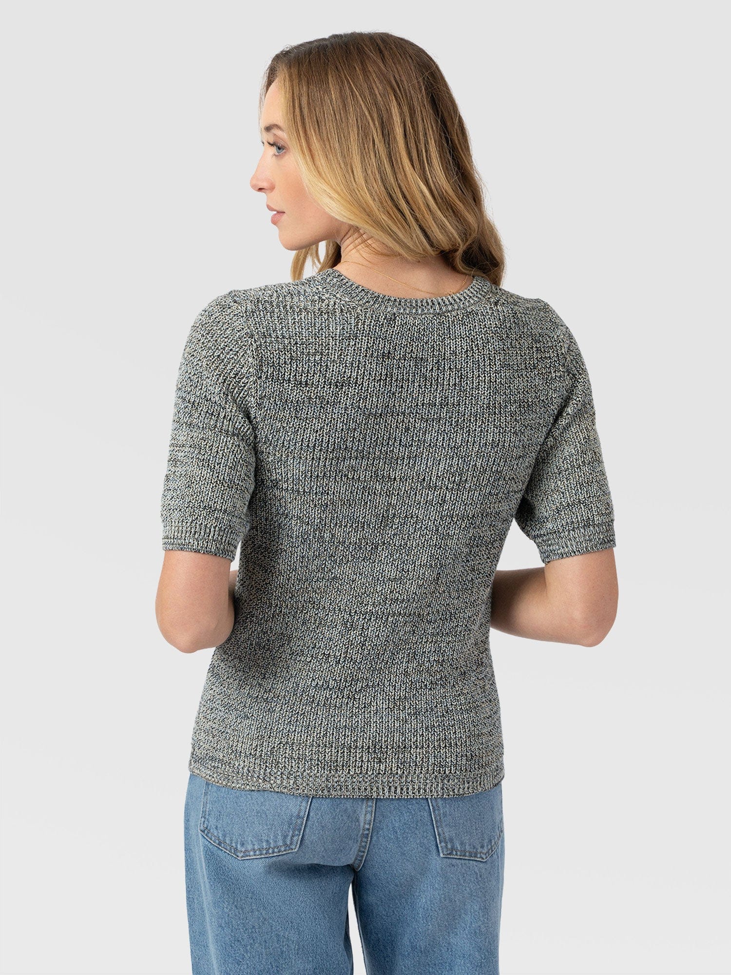 Blair Knit Tee - Black/Blue/Yellow - Women's Sweaters | Saint + Sofia® USA